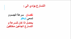 حل درس التسارع فيزياء الصف العاشر