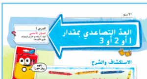 حل درس الجمع بالعد التصاعدي بمقدار 1 او 2 او 3 للصف الاول