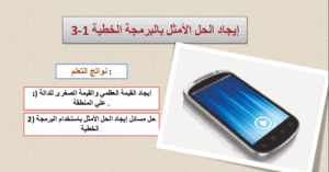 حل درس ايجاد الحل الامثل بالبرمجة الخطية للصف الحادي عشر