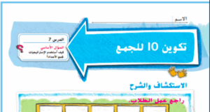 حل درس تكوين 10 للجمع للصف الاول