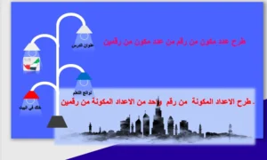 حل درس طرح عدد مكون من رقم من عدد مكون من رقمين رياضيات صف ثاني