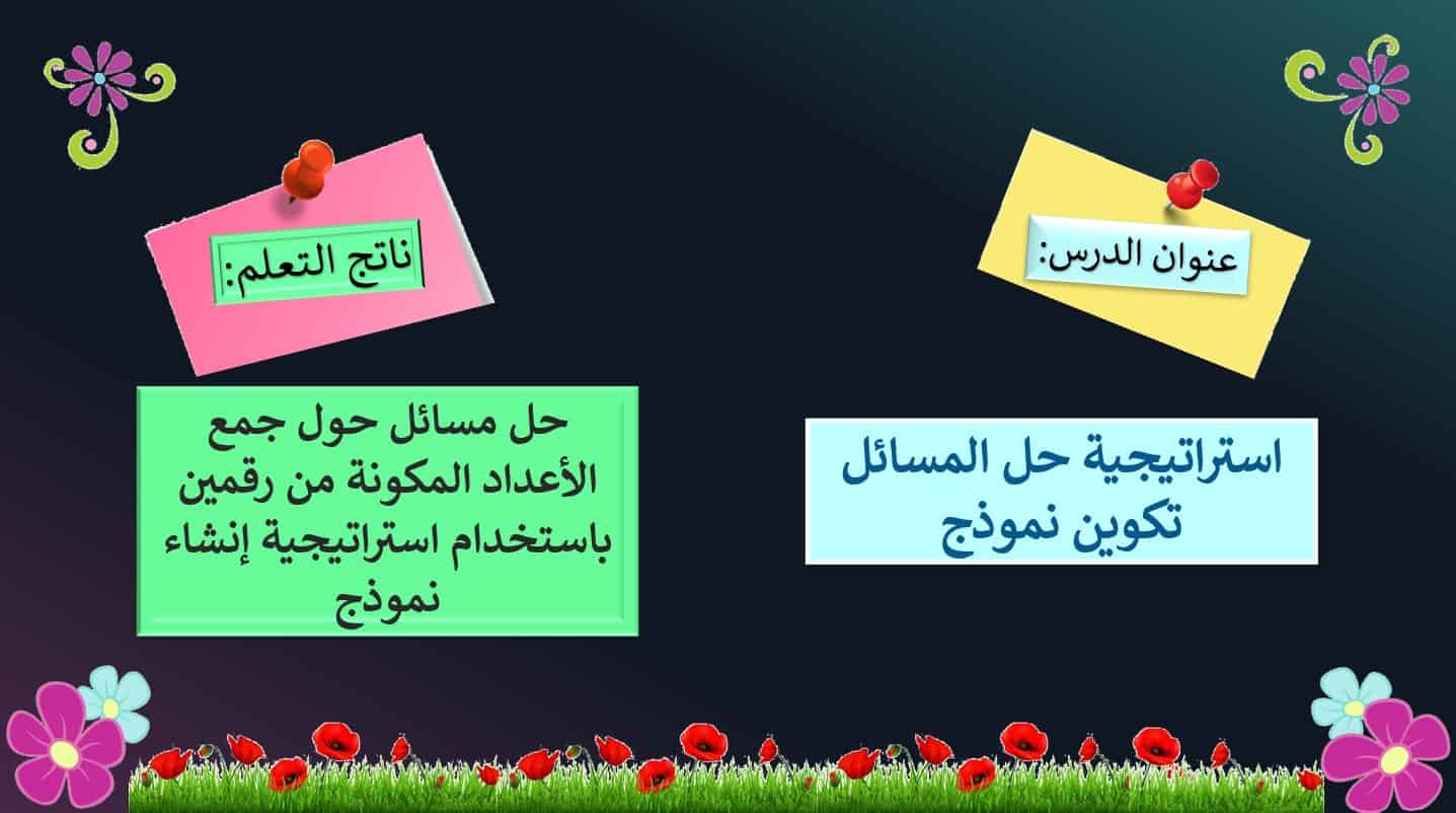 حل درس استراتيجية حل المسائل تكوين نموذج رياضيات صف ثاني 1 نواتج التعلم حل درس استراتيجية حل المسائل تكوين نموذج