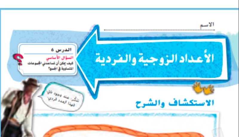 نواتج التعلم حل درس الاعداد الزوجية والفردية