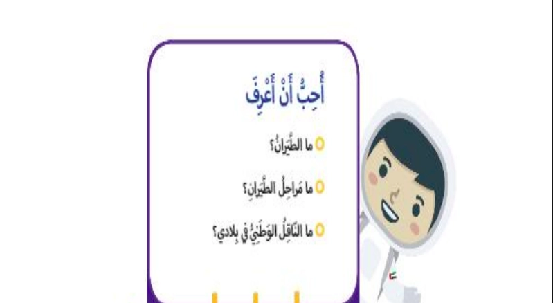 نواتج التعلم حل درس الطيران في بلادي