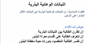 حل درس نباتات وعائية بذرية للصف العاشر