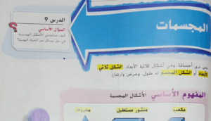 حل درس الاشكال المجسمة للصف الثالث