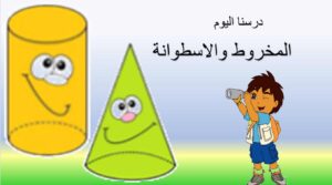 حل درس المخروط و الاسطوانة رياضيات الصف الأول