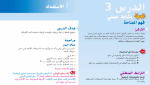 حل درس فهم المساحة للصف الثالث