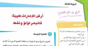 حل درس أرض الامارات طيبة الصف الحادي عشر