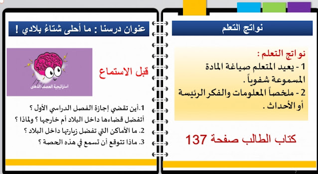 حل درس ما احلى شتاء بلادي الصف الرابع 1 حل درس ما احلى شتاء بلادي الصف الرابع