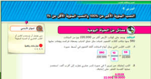 حل درس النسب المئوية الاكبر من 100% و النسب المئوية الاصغر من 1% للصف السادس