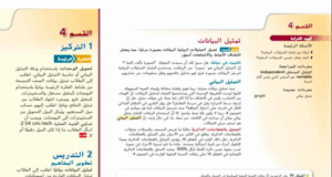 حل درس تمثيل البيانات للصف التاسع