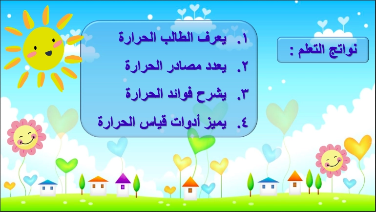 حل درس الحرارة علوم صف ثاني 1 نواتج التعلم حل درس الحرارة علوم صف ثاني