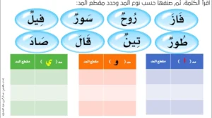 ورقة عمل المدود