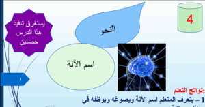 حل درس اسم الآلة للصف الحادي عشر