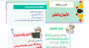 حل درس الايمان والنذور للصف الثامن