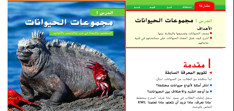 أهداف حل درس مجموعات الحيوانات