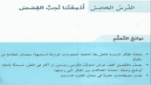 حل درس ادمغتنا تحب القصص للصف الثامن