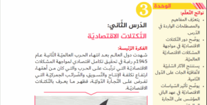 حل درس التكتلات الاقتصادية للصف التاسع