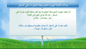 حل درس الهمزة المتوسطة المنفردة على السطر للصف الخامس