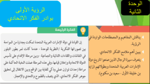 حل درس بوادر الفكر الاتحادي للصف العاشر