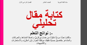 حل درس كتابة مقال تحليلي كيف نعبر عما نريد للصف العاشر