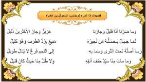 شرح قصيدة اذا المرء لم يدنس