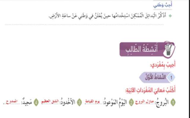 معاني كلمات سورة البروج