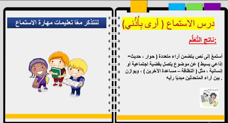 حل درس أرى بأذني لغة عربية الصف الثالث 1 نواتج التعلم حل درس أرى بأذني لغة عربية الصف الثالث