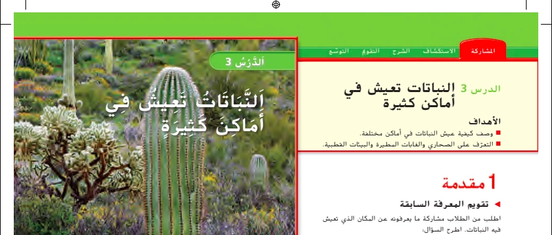 نواتج التعلم حل درس النباتات تعيش في اماكن كثيرة