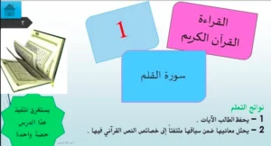 حل درس سورة القلم لغة عربية الصف العاشر