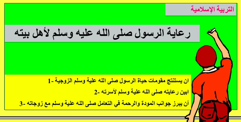 حل درس رعاية الرسول صلى الله عليه وسلم لأهل بيته تربية إسلامية صف عاشر 1 نواتج تعلم حل درس رعاية الرسول صلى الله عليه وسلم لاهل بيته