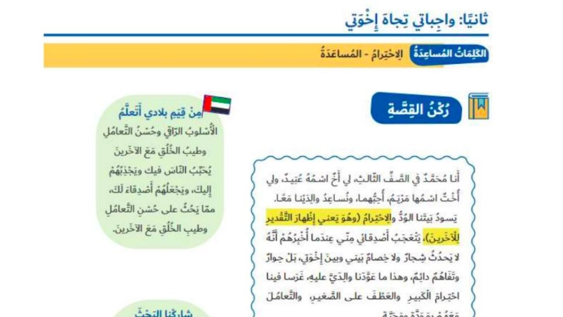 الحصة الثانية: واجباتي تجاه إخوتي