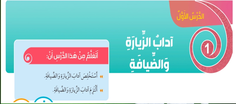 اهداف حل درس آداب الزيارة والضيافة