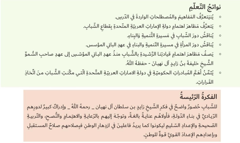 اهداف حل درس زايد وحلم الشباب