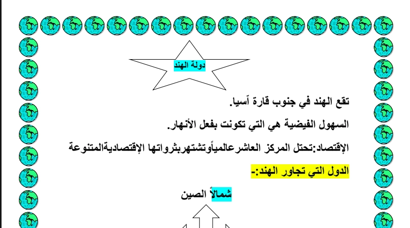 تلخيص درس جمهورية الهند للصف السادس