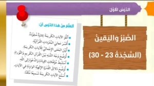 حل درس الصبر واليقين تربية إسلامية صف سادس