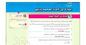 حل درس المقارنة بين الاعداد الصحيحة وترتيبها للصف السادس