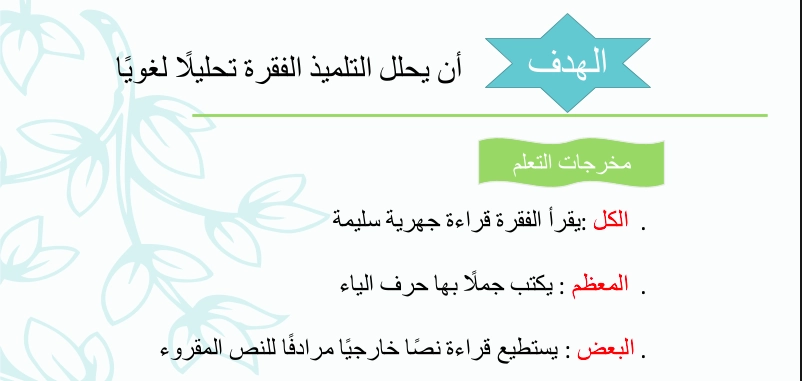 حل درس اليعسوب القوي للصف الاول