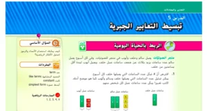 حل درس تبسيط التعابير الجبرية رياضيات الصف السابع