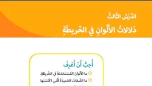 حل درس دلالات الالوان في الخريطة اجتماعيات صف ثالث