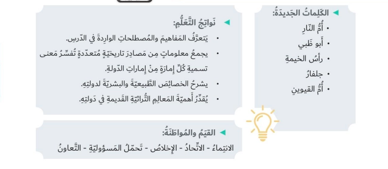 نواتج التعلم حل درس إمارة ومسمى