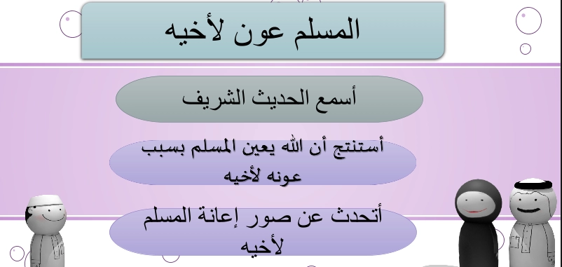 نواتج تعلم حل درس المسلم عون لاخيه