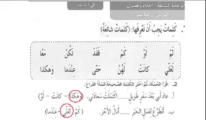 حل كتاب النشاط اللغة العربية للصف الثالث الفصل الثالث