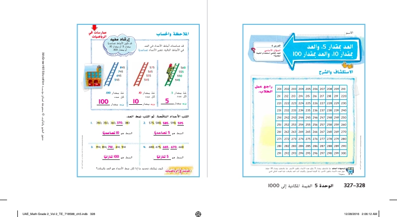 حل درس العد بمقدار 5 و 10 و 100 رياضيات صف ثاني 1 نواتج التعلم حل درس العد بمقدار 5 و 10 و 100