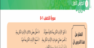 حل درس سورة الكهف للصف العاشر 159 حل درس سورة الكهف للصف العاشر