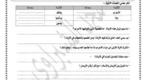 اختبار درس الايمان فضل من الله 9 اختبار درس الايمان فضل من الله