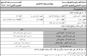 اوراق عمل تربية اسلامية للصف السابع