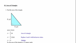 أوراق عمل Area of Triangles الرياضيات للصف السادس