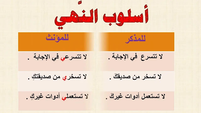 تمارين على أسلوب النهي 1 تمارين على أسلوب النهي